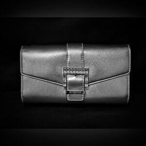 Michael Kors Penelope Medium Metallic Faux Leather Clutch